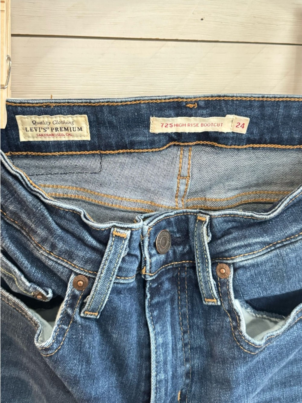Levi's Women's High-Rise Bootcut Jeans in Dark Blue Denim